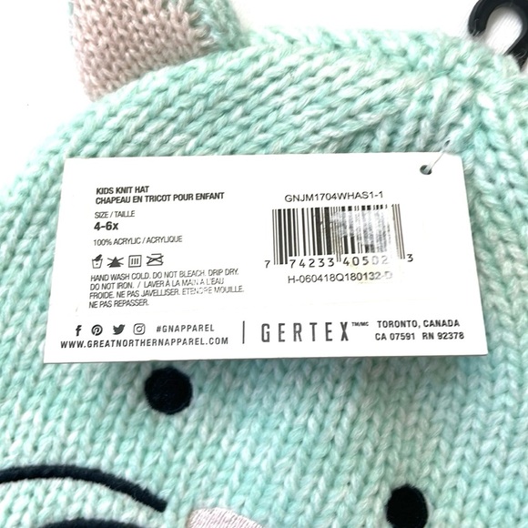 NWT Great Northen Kids Kitty Knit Hat And Mittens, Size 4-6X - Picture 4 of 7